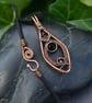 Copper Wire Wrapped Pointed Drop Pendant - Choice of Colours - Image 8
