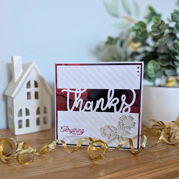 Say it with Flowers Handmade Thank You Card