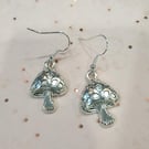 silver plated plain silver plated mushroom toadstool earrings very detailed
