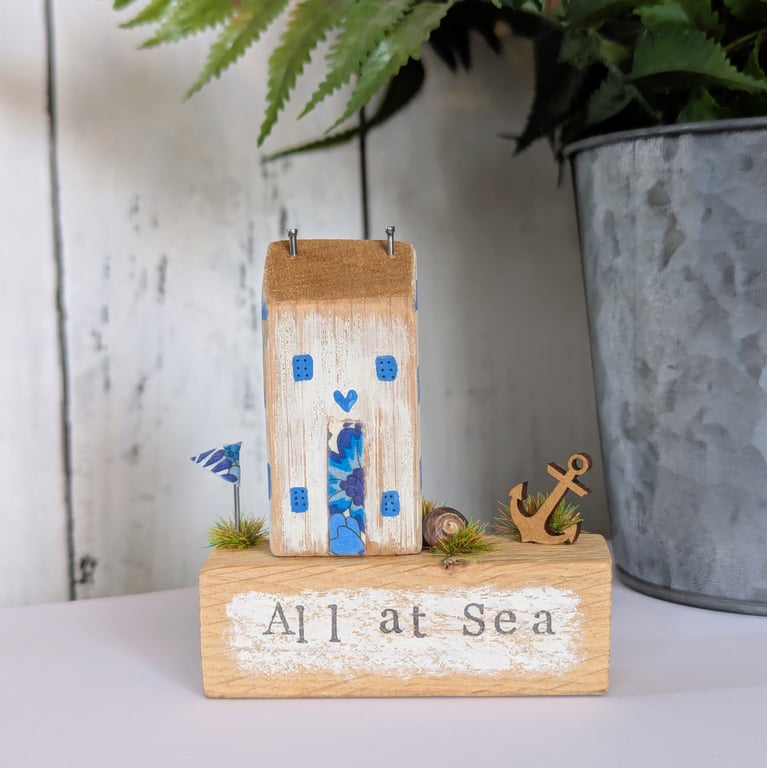 Handmade Tiny Oak Cottage Home Decor 'All At Sea'