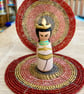 Cleopatra Handpainted Ancient Egypt Wooden Peg Doll