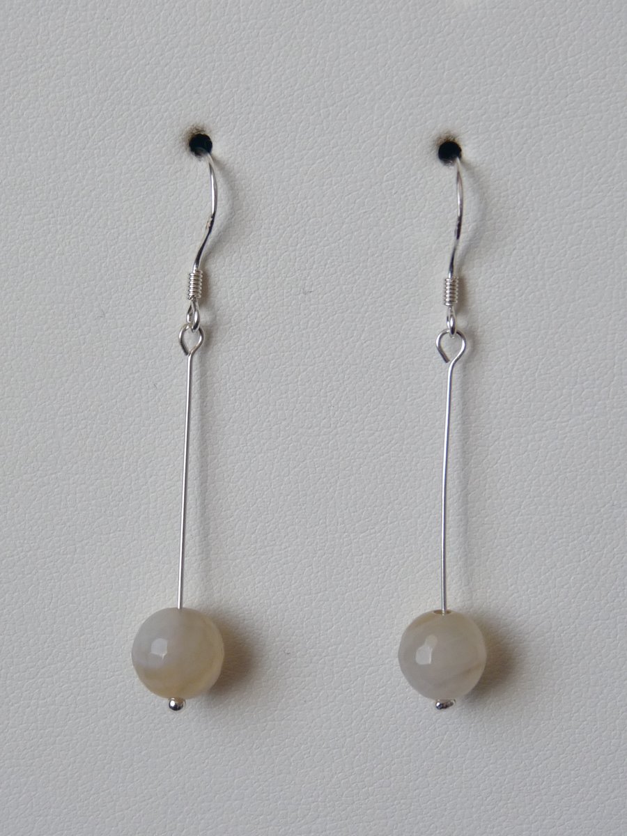 Multi Agate Earrings - Handmade - Sterling Silver - Genuine Gemstone