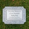  Grey Granite Baby Infant Memorial Plaque Flat Grave Stone Marker Headstone