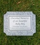  Grey Granite Baby Infant Memorial Plaque Flat Grave Stone Marker Headstone - Image 1