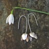 Silver and Copper Statement Snowdrop  Dangle Earrings 