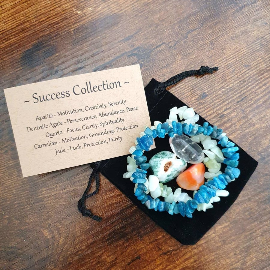 Success Collection Crystal Tumblestone and Bracelet Set Gemstone Kit