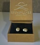 Organic Silver Stud Earrings - Image 2