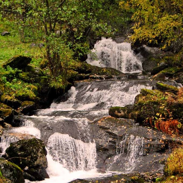 Waterfall Flamsdalen Valley Flam Norway Photograph Print