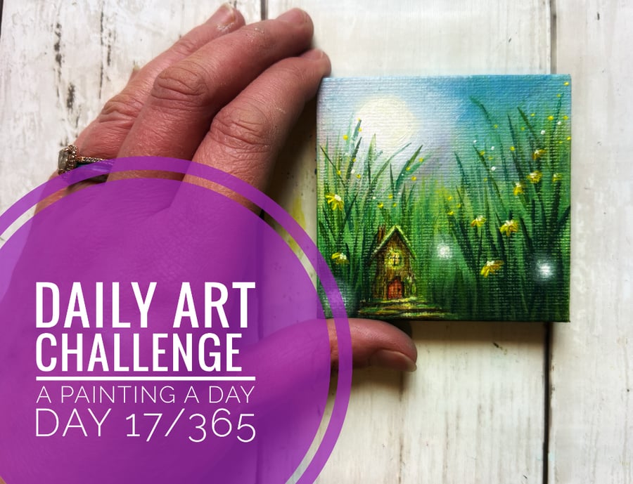 Mini Acrylic painting on canvas, Daily Art Challenge, A Painting a Day 17-365 