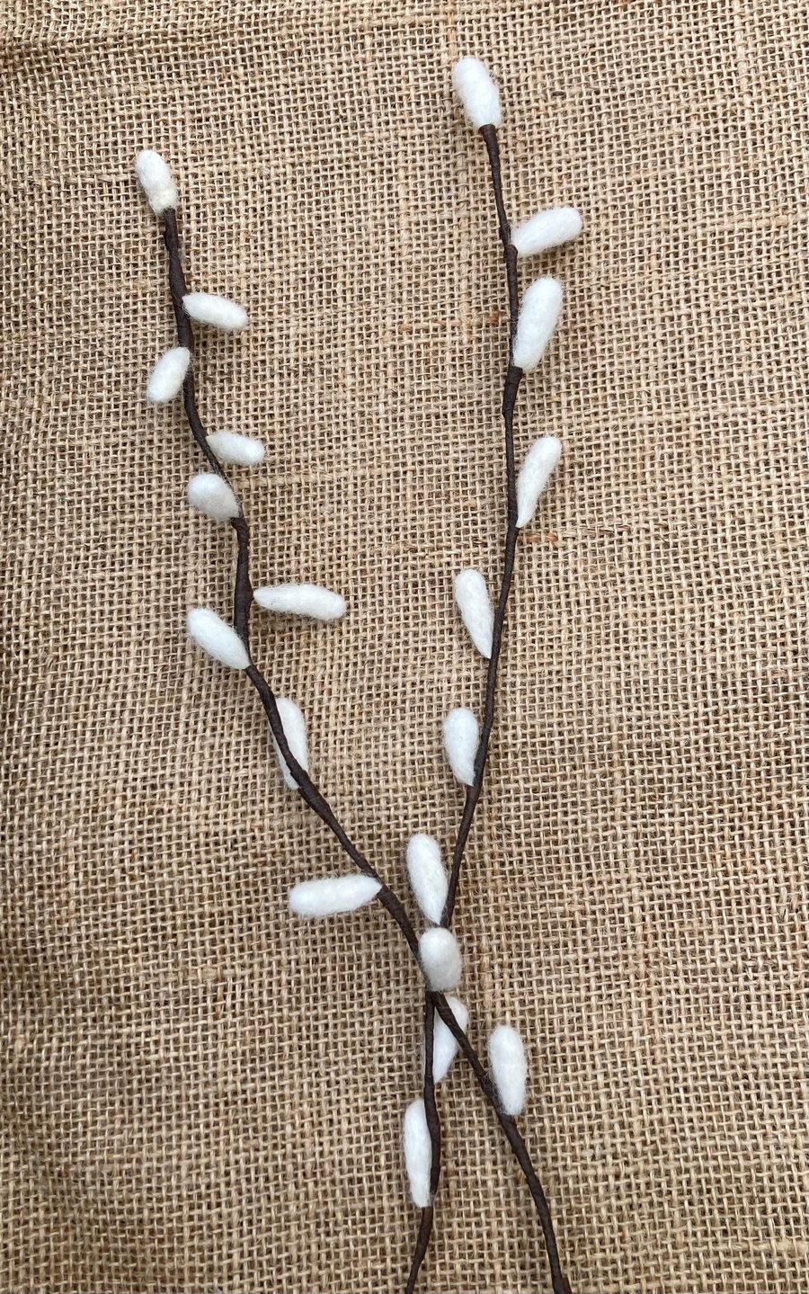 Two felt pussy willows.