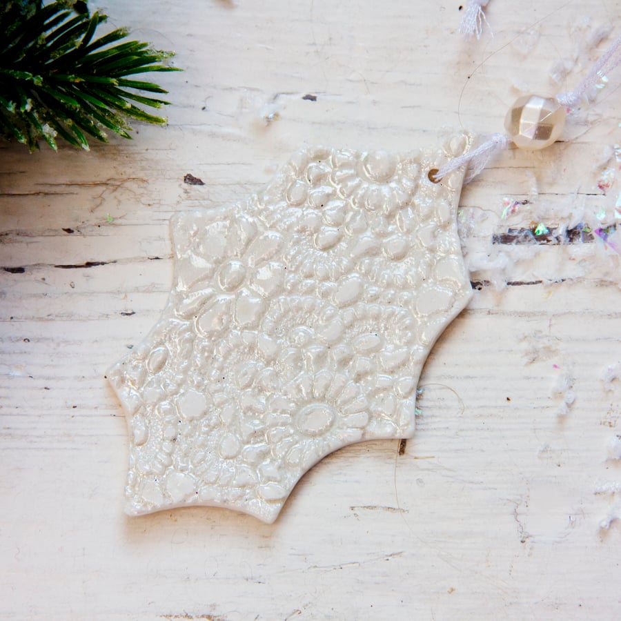 Christmas holly leaf decoration