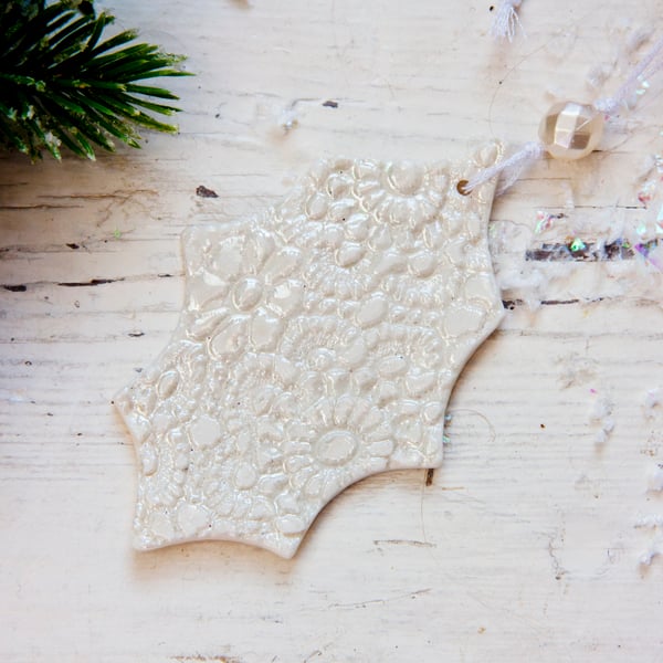 Christmas holly leaf decoration