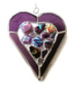 Heart Suncatcher Stained Glass Purple Abstract 024 - Image 4