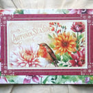 Vintage-style Robin Card - Blank greeting card 