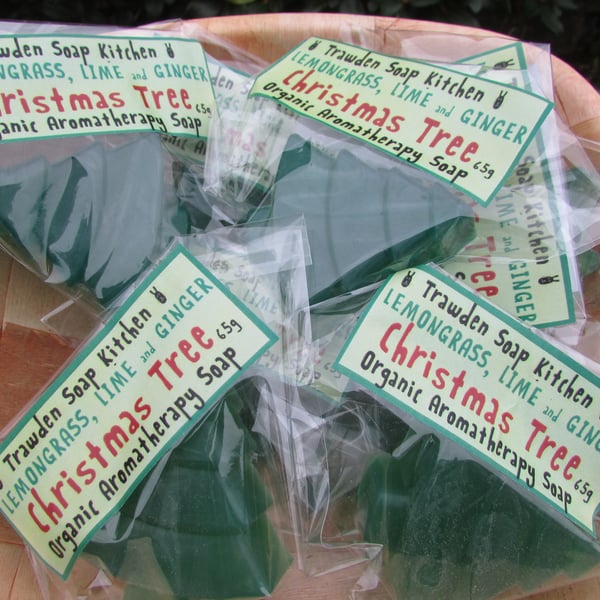 Christmas tree novelty soap - lemongrass, lime and ginger