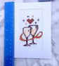 Wedding Cross Stitch Card, Hand Embroidered Anniversary Card, Champagne Glasses  - Image 10