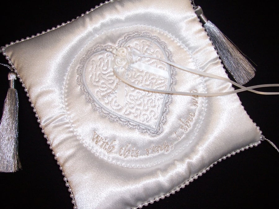 Traditional Wedding Rings Pillow for Your Young Ring-bearer or Pageboy to Carry.