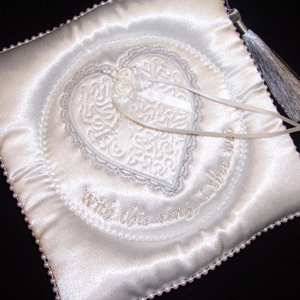 Traditional Wedding Rings Pillow for Your Young Ring-bearer or Pageboy to Carry.