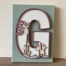 Decorative Wooden Alphabet Letter on Painted Canvas