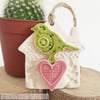 Small Ceramic bird house decoration Pottery bird house 