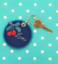 Cherry round keyring with 'Love' quote - Image 5