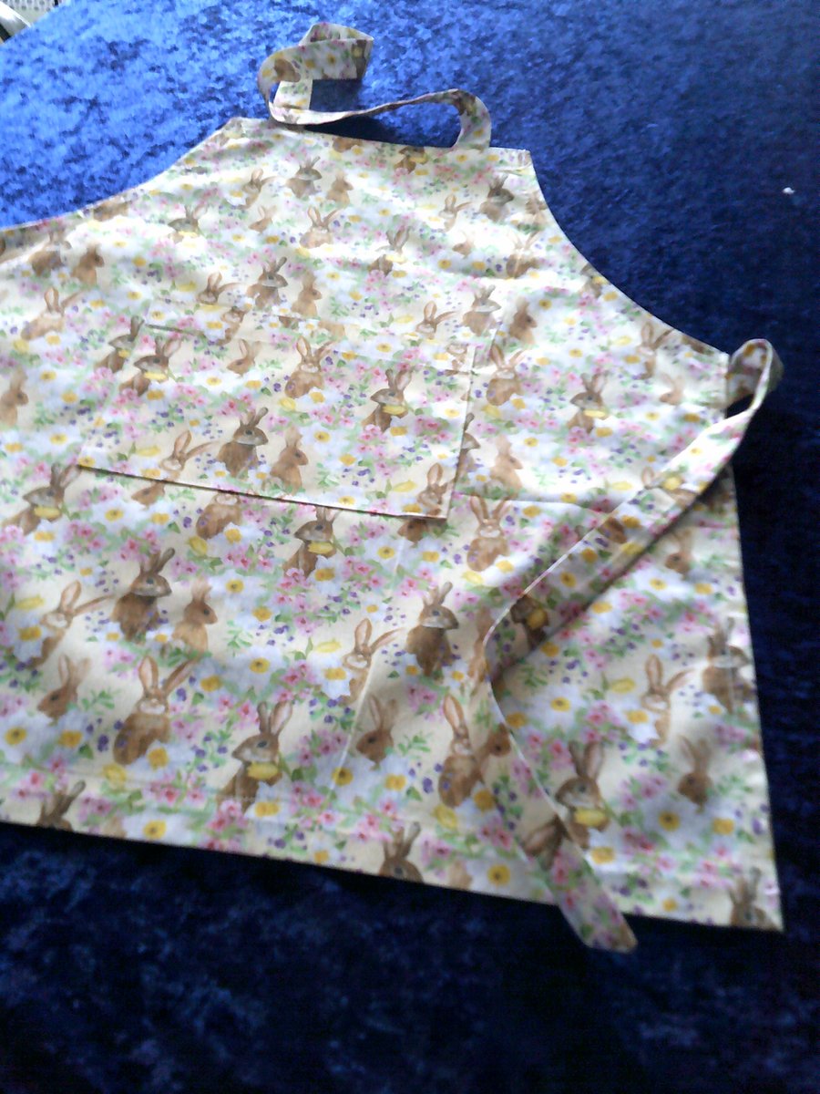 Rabbits & Spring Flowers Childs Apron