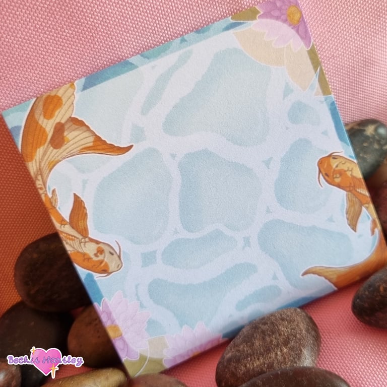 Koi Pond Sticky Notes, Memo pad - Stationery Gifts - Notes