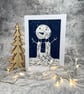 Perfectly Imperfect Linocut Print Snowman Card