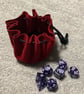 Red Suede Dice Bag - Drawstring Pouch - FREE SHIPPING - Image 3