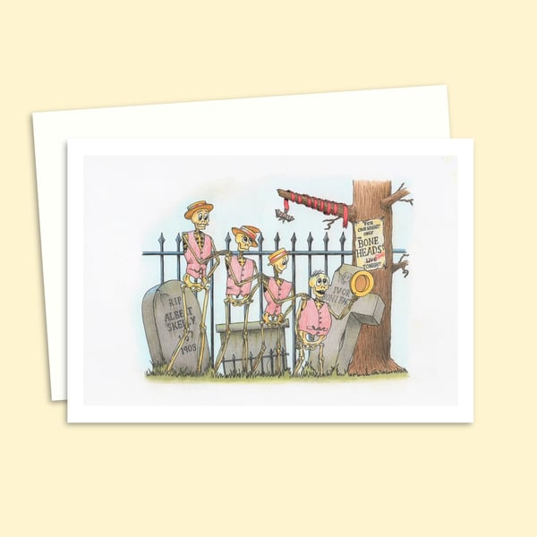 Skeleton Barbershop Quartet Greeting Card: a Fun Alternative Birthday Card (503)