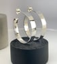 Silver Hoop Earrings - Sterling Silver 5mm Wide Plain-Smooth - Sizes 25-50mm - Image 1