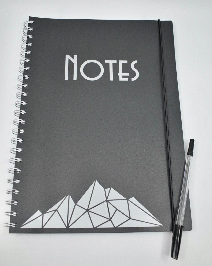 A4 Mountain notebook - stationery - custom - li... - Folksy