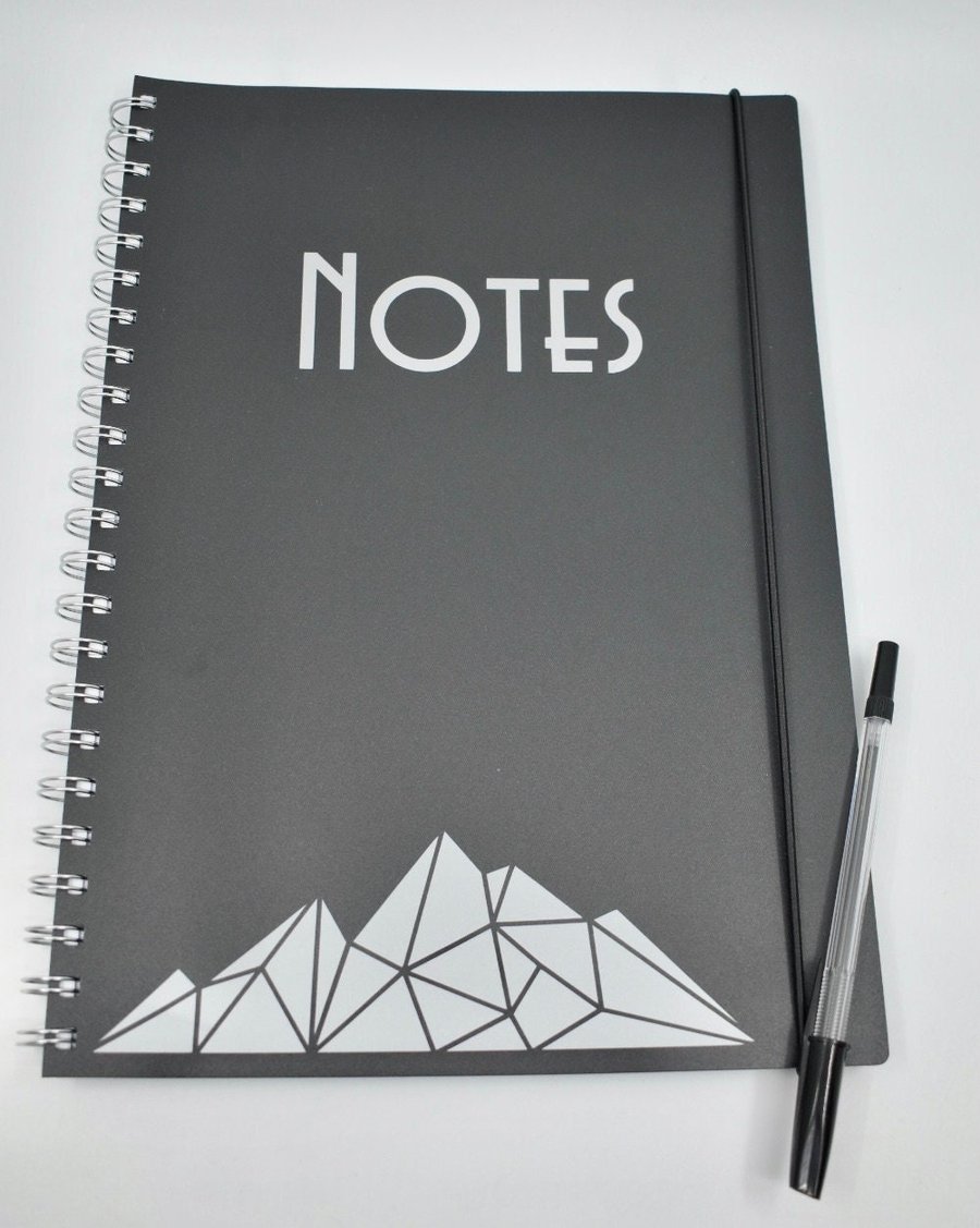 A4 Mountain notebook - stationery - custom - lined paper - new job - new school 