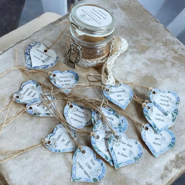 A Little Bundle of Words, Jar of Hearts. Affirmations & Encouragement Gift 