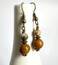 Pressed Fennel Flower Resin and Wood Pendant with earrings - Image 5