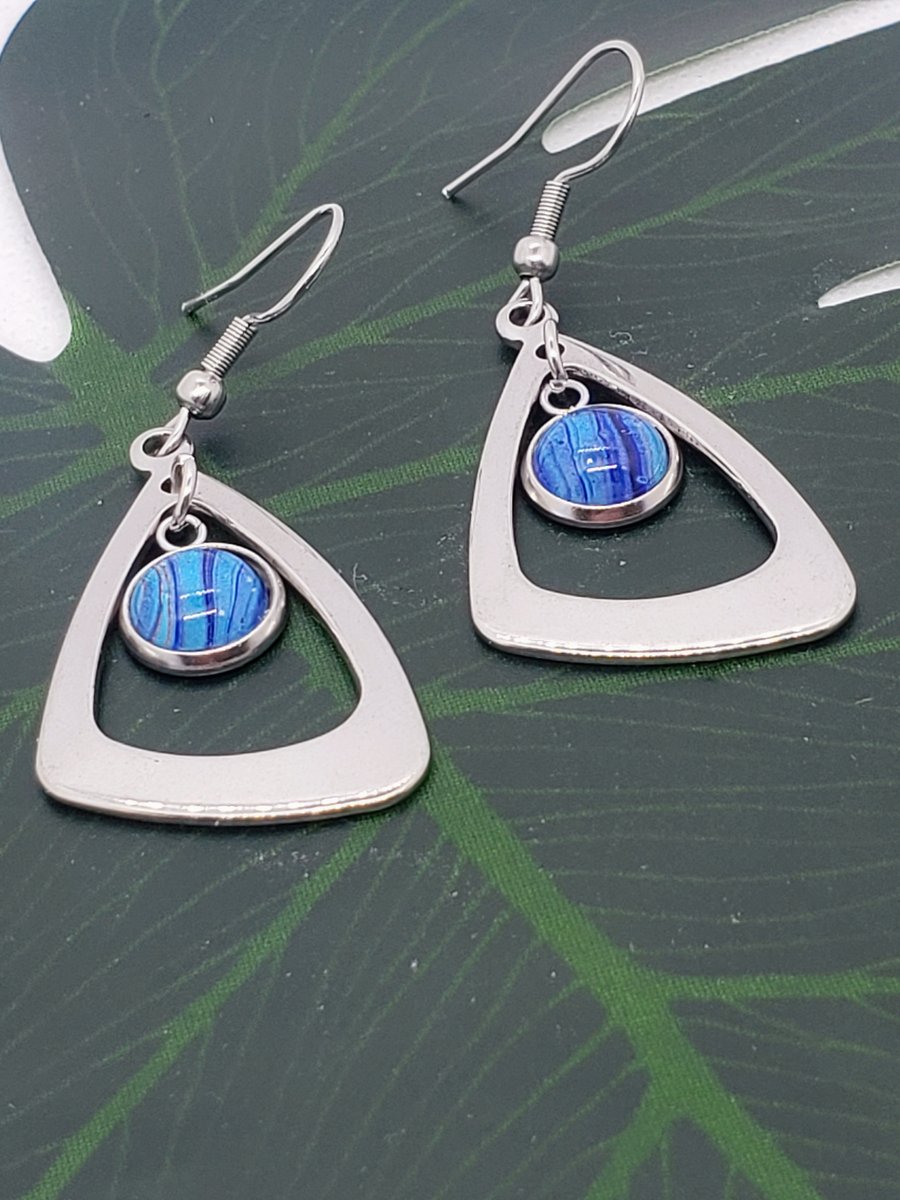 Paint Pour Drop Earrings