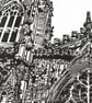 York Minster West Window - Original Hand Pulled Linocut Print - Image 1