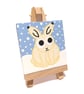 Arctic Hare Small Original Art - mini painting of cute white bunny in snow  - Image 3