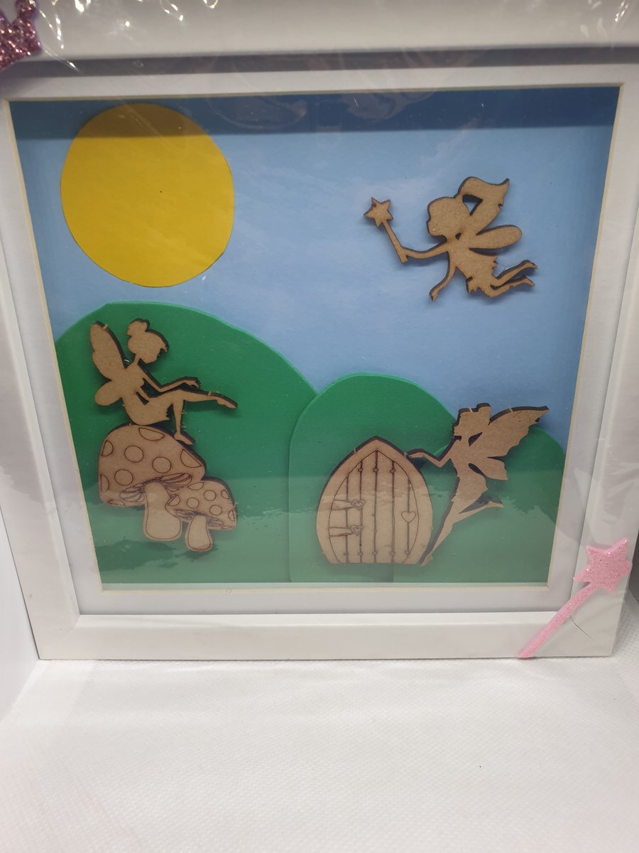 hand made shadow box fairy