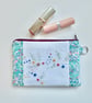 Make up bag in reclaimed embroidered cloth with Liberty trim and denim - Image 6
