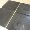 Periodic Elements Porcelain Tiles - Black - Science - Geeky - Coaster - Gift