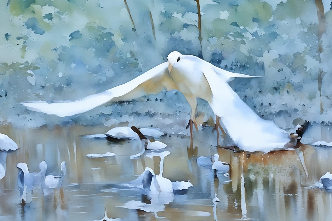 White Dove A5 Greeting Card 