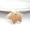Copper and Silver Maple Leaf Pendant