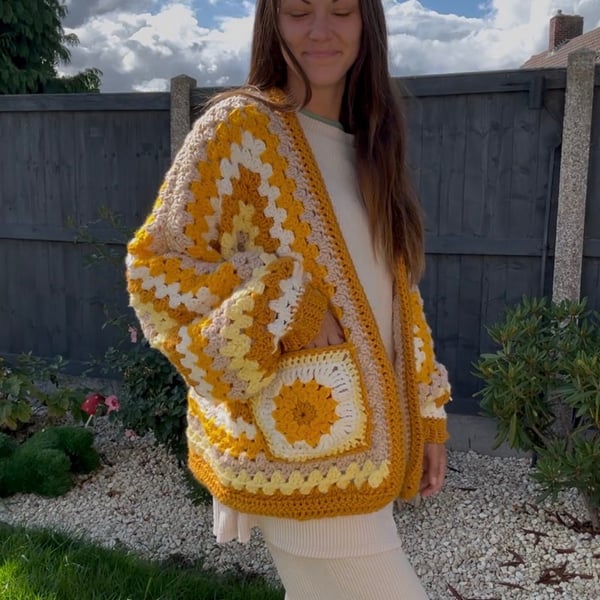 Sunflower crochet cardigan