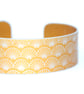 Geometric shell pattern cuff bracelet orangey yellow