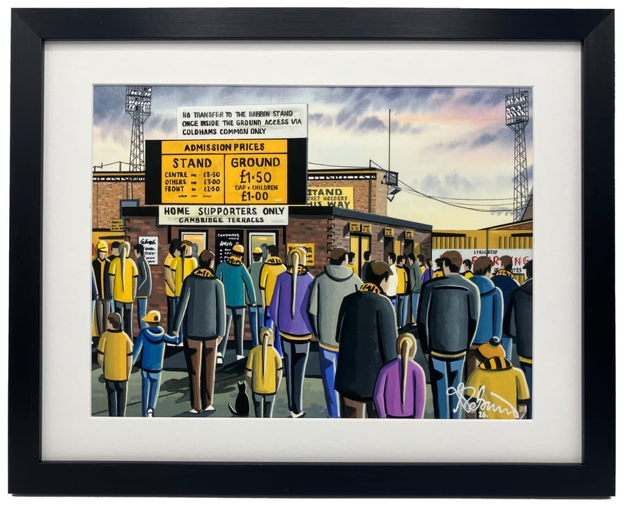 Cambridge. Retro Abbey. Utd United Football Club F.C Art Print 14" x 11" Frame 
