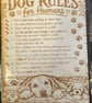Dog Rules for Humans – Funny Engraved Wooden Wall Plaque – Dog Lover Gift