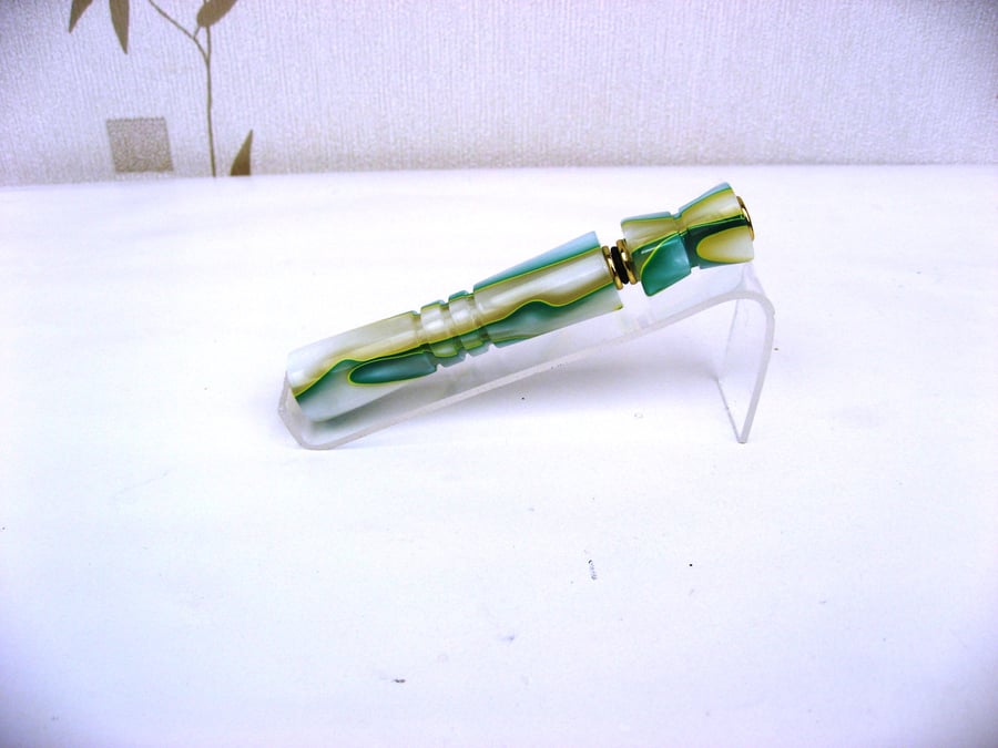 Hand Crafted "Tropical Storm" Acrylic Perfume Pen in Velvet Pouch