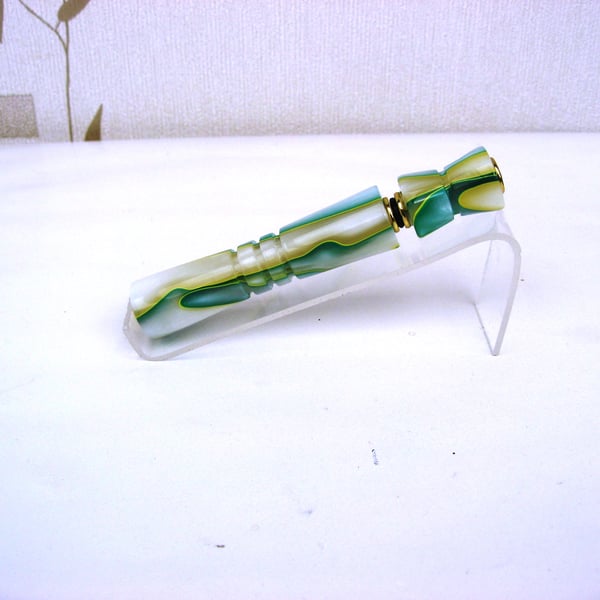 Hand Crafted "Tropical Storm" Acrylic Perfume Pen in Velvet Pouch