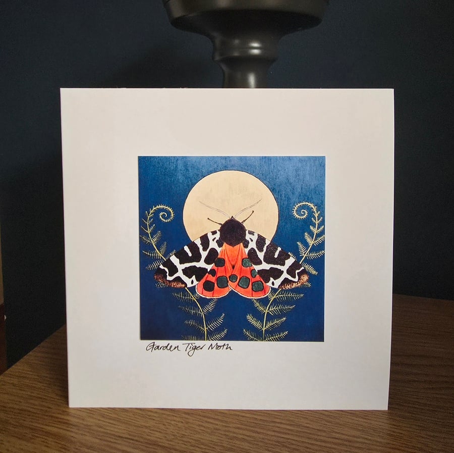 Garden Tiger Moth Handmade Greetings Card 